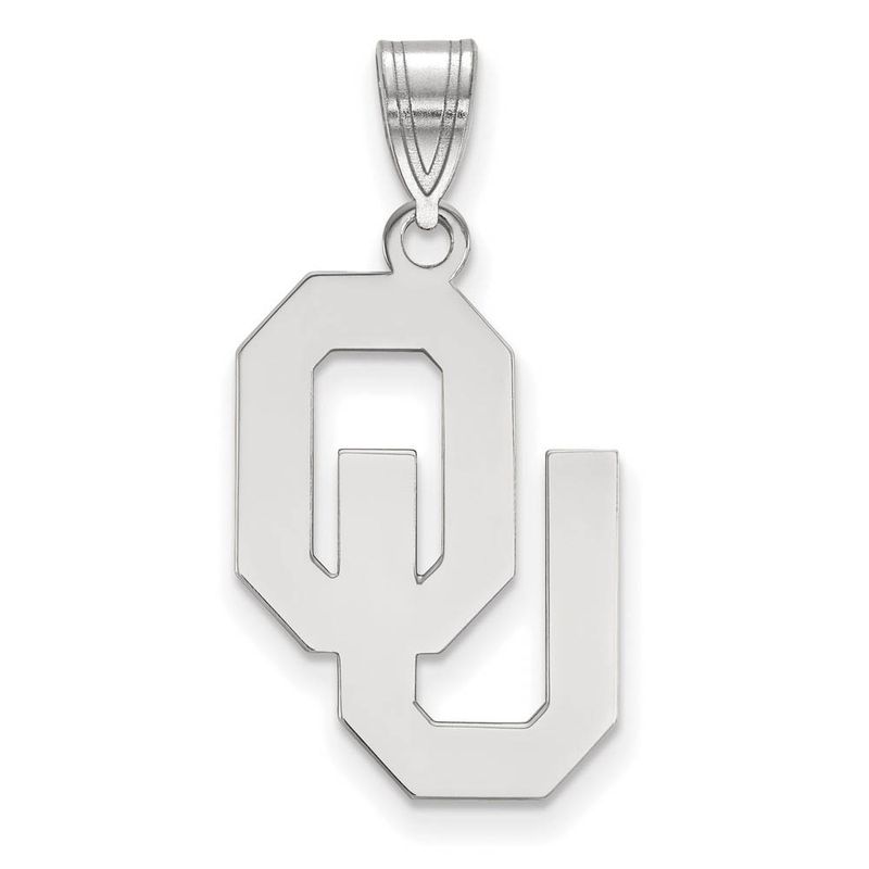10k White Gold U. Of Oklahoma Large Pendant